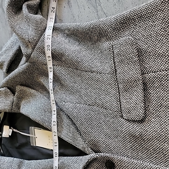 a. new day Tweed Wool Blend Jacket Black White Gray size 16 NWT - Picture 10 of 16